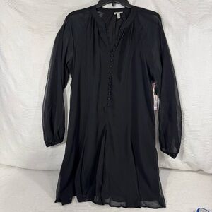Joie Dress Women's S Black Ballon Sleeve Shift Long Sleeve New‎ Button detail